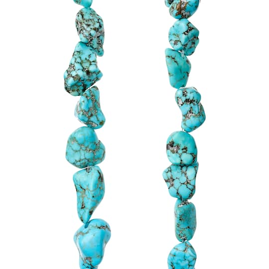 12 Pack: Turquoise Howlite Nuggets, 10mm by Bead Landing™